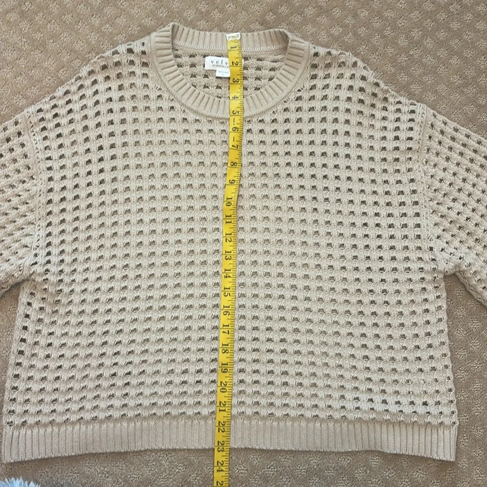 Sammie Mesh Knit Crew Neck Sweater in Dune size Large he - Picture 10 of 12